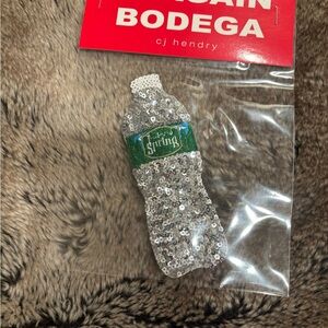 CJ Hendry Bargain Bodega Sequin Poland Spring Water Bottle Iron On Patch